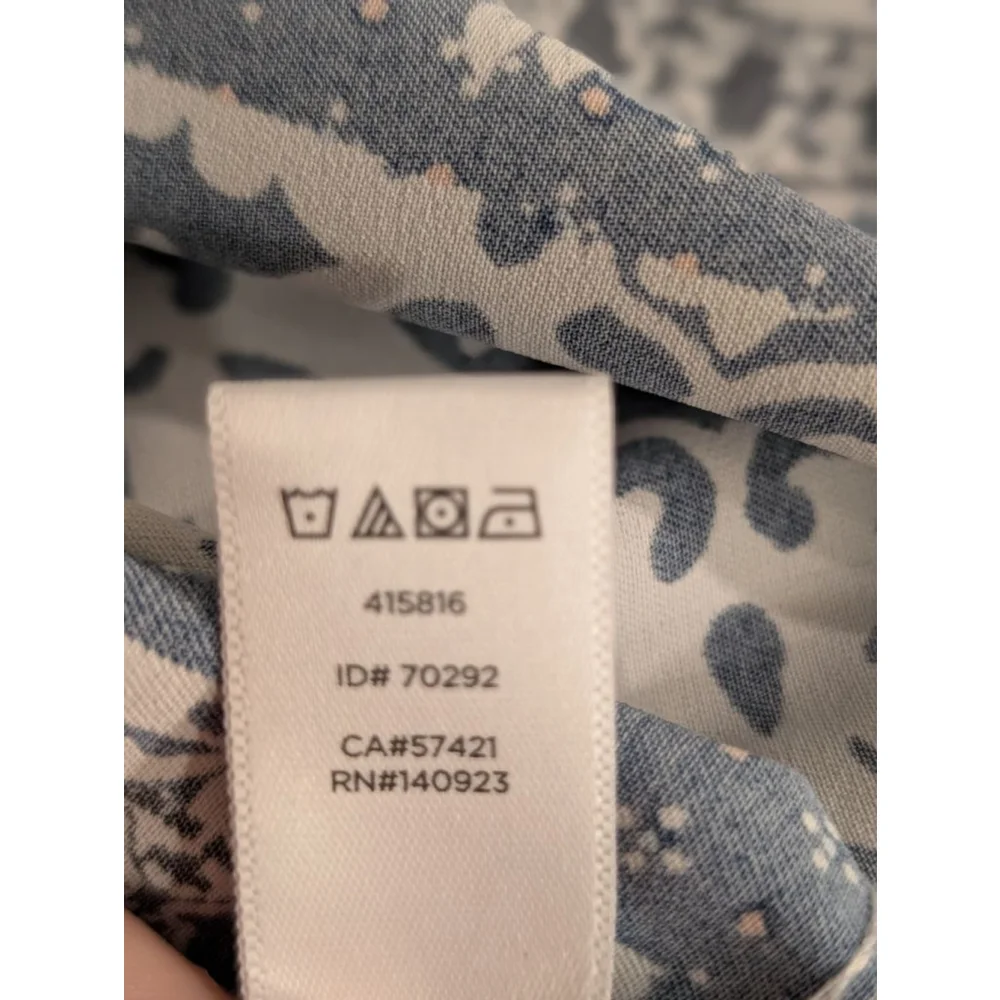 Women's LOFT Blue & White Patterned Long Sleeve Dress S - Picture 8 of 8